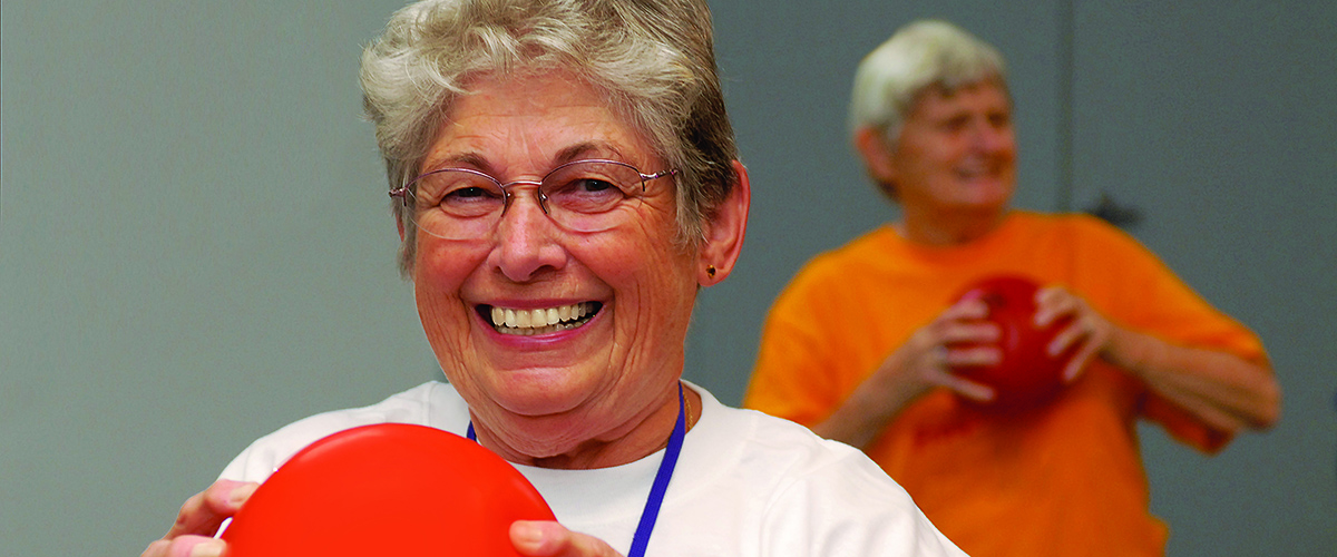an older adult participating in Moving for Better Balance at the YMCA