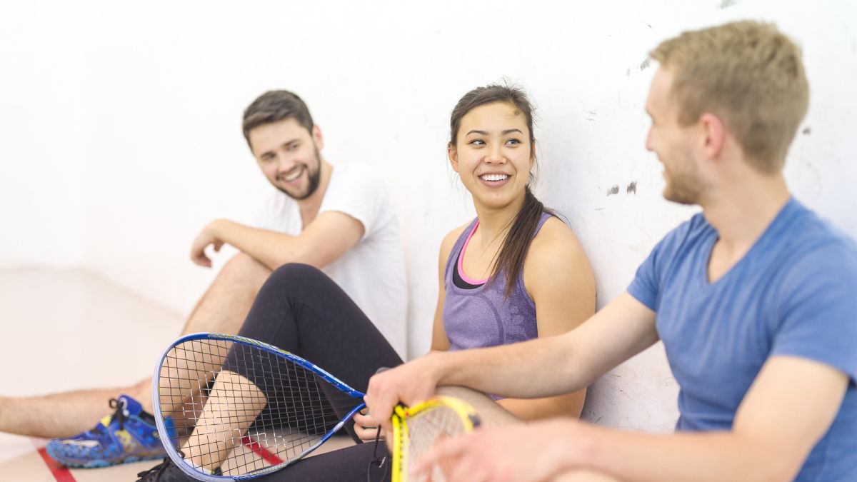 friends enjoying racquetball at the YMCA