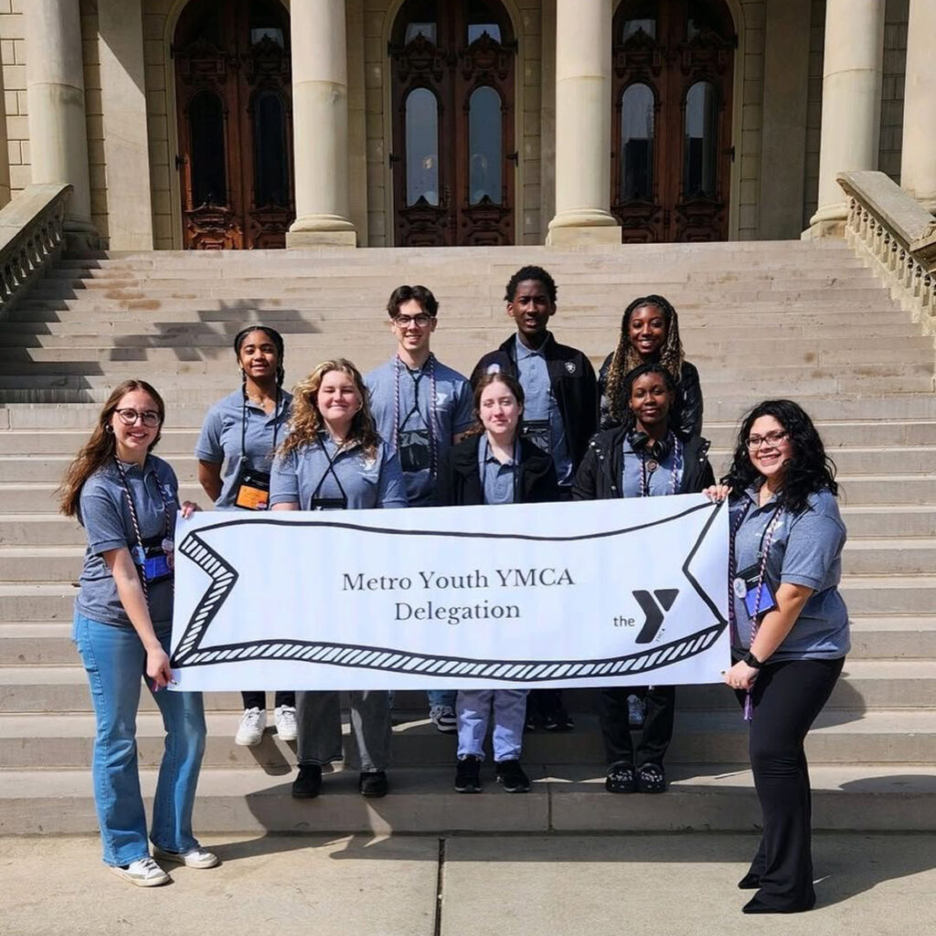 a delegation of Achievers in Lansing for the Michigan Youth In Government session