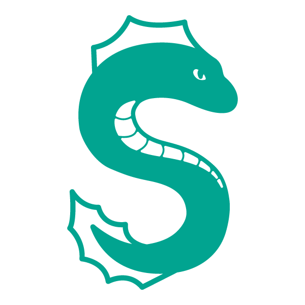 Sea monsters swim graphic