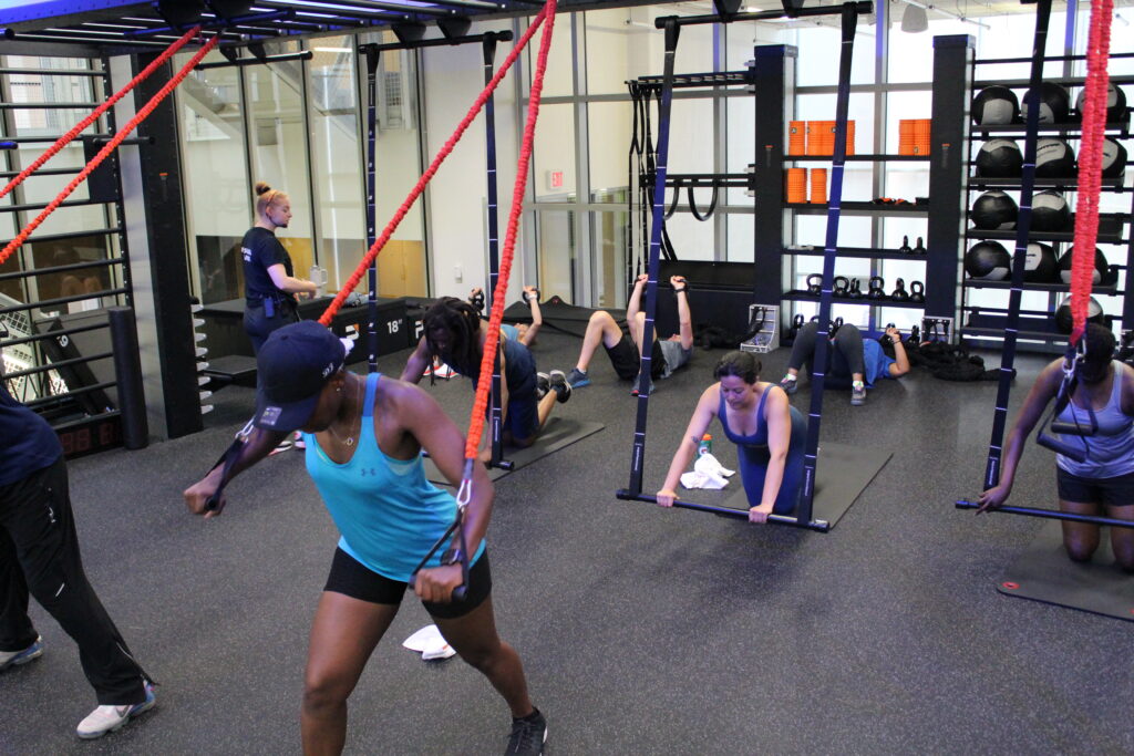 a group exercise class at the YMCA