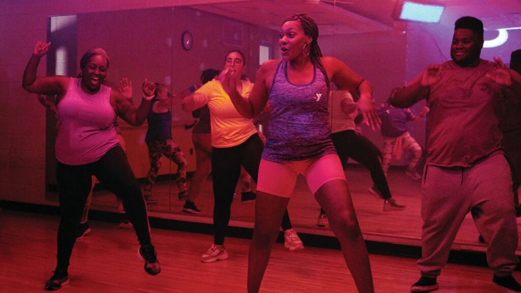 a fun and engaging group exercise class at the YMCA