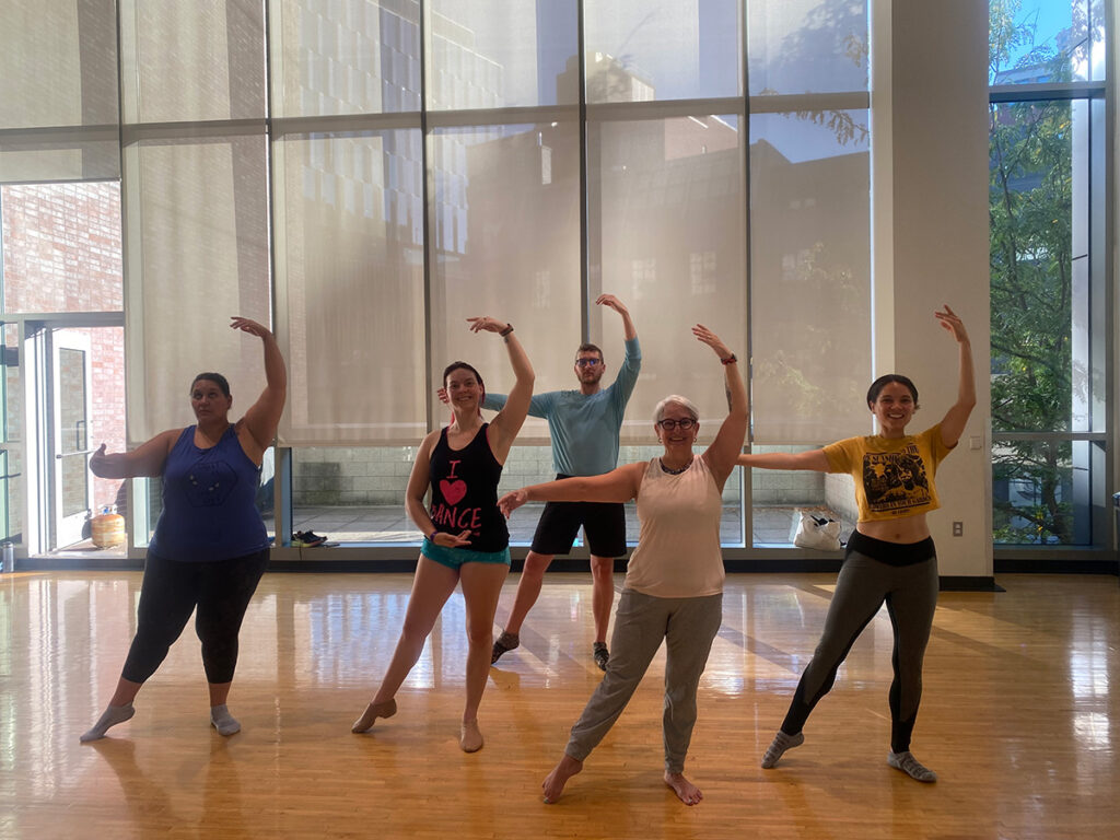 an adult Dance class at the Boll Family YMCA